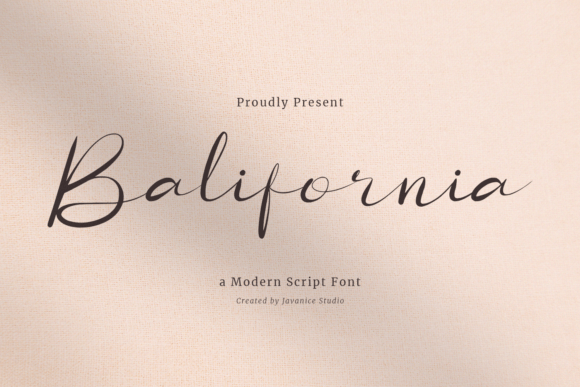 Balifornia: A Modern Script Font for Editorial Design