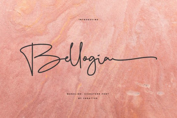 Bellogia: A Natural Monoline Script Font for Editorial Design