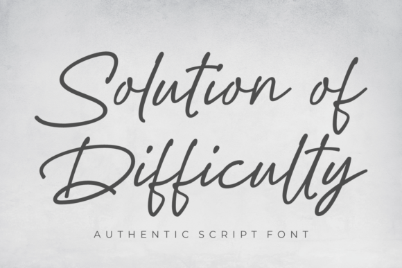 Solution of Difficulty Script Font for Handmade Creators