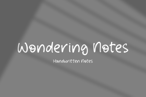 Wondering Notes: A Versatile Script Handwritten Font